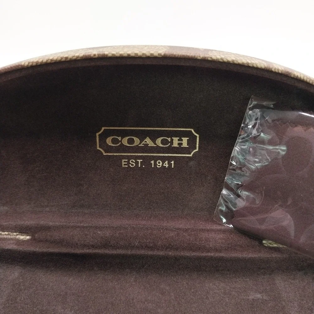 Coach Hard Case Brown Felt Lining for Glasses & Sunglasses Cleaning Cloth READ